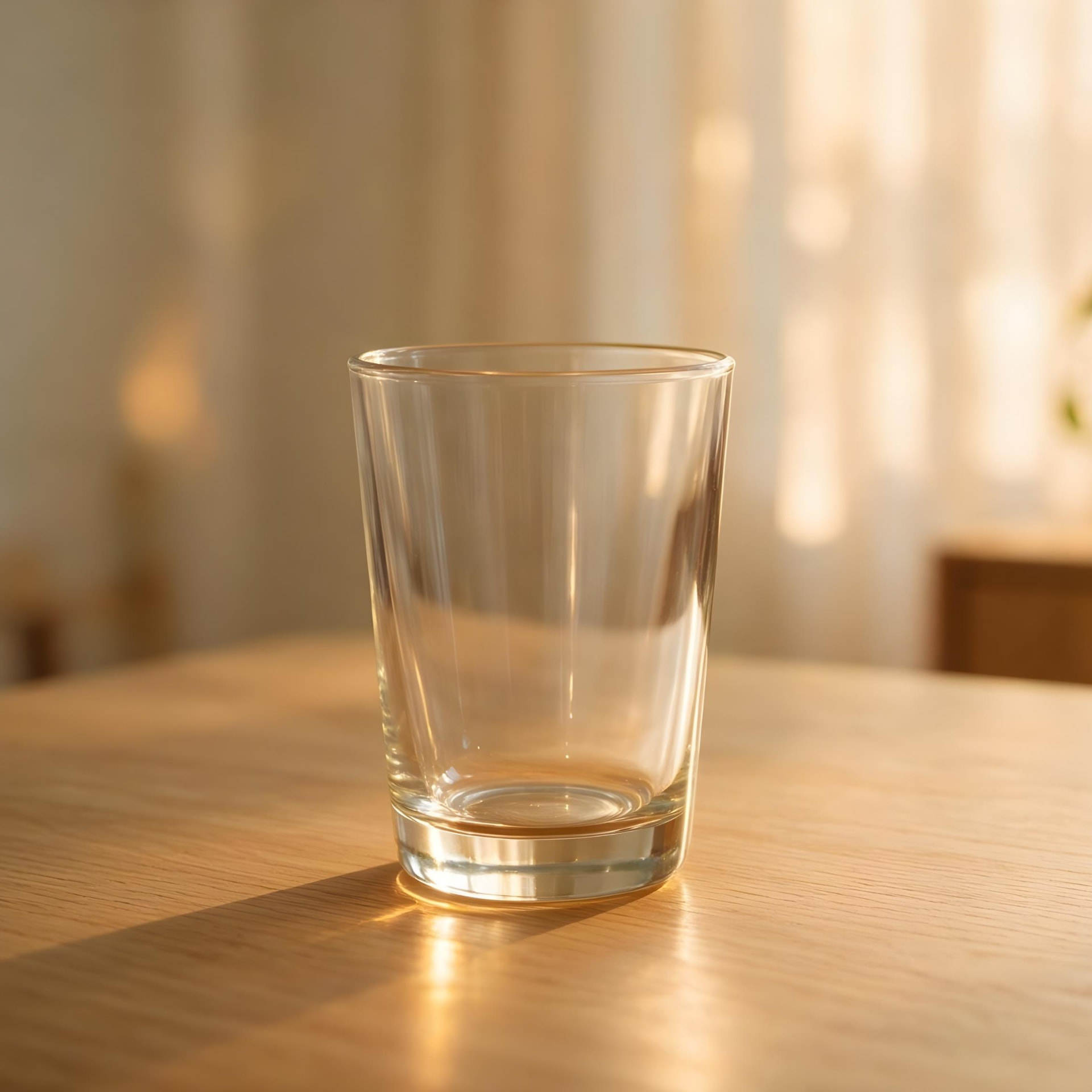 Episode 5 thumbnail: an empty drinking glass on a wooden table in warm afternoon light.