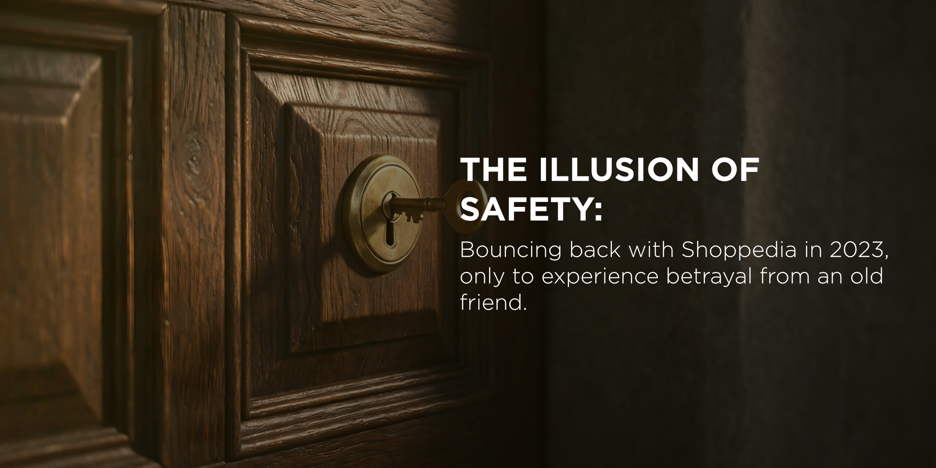 Cover banner for Blank Page Episode 4, “The Illusion of Safety”: a brass key left in the lock of a heavy wooden door, with the episode title set across the banner — The Blank Page by Neil G. La-as.