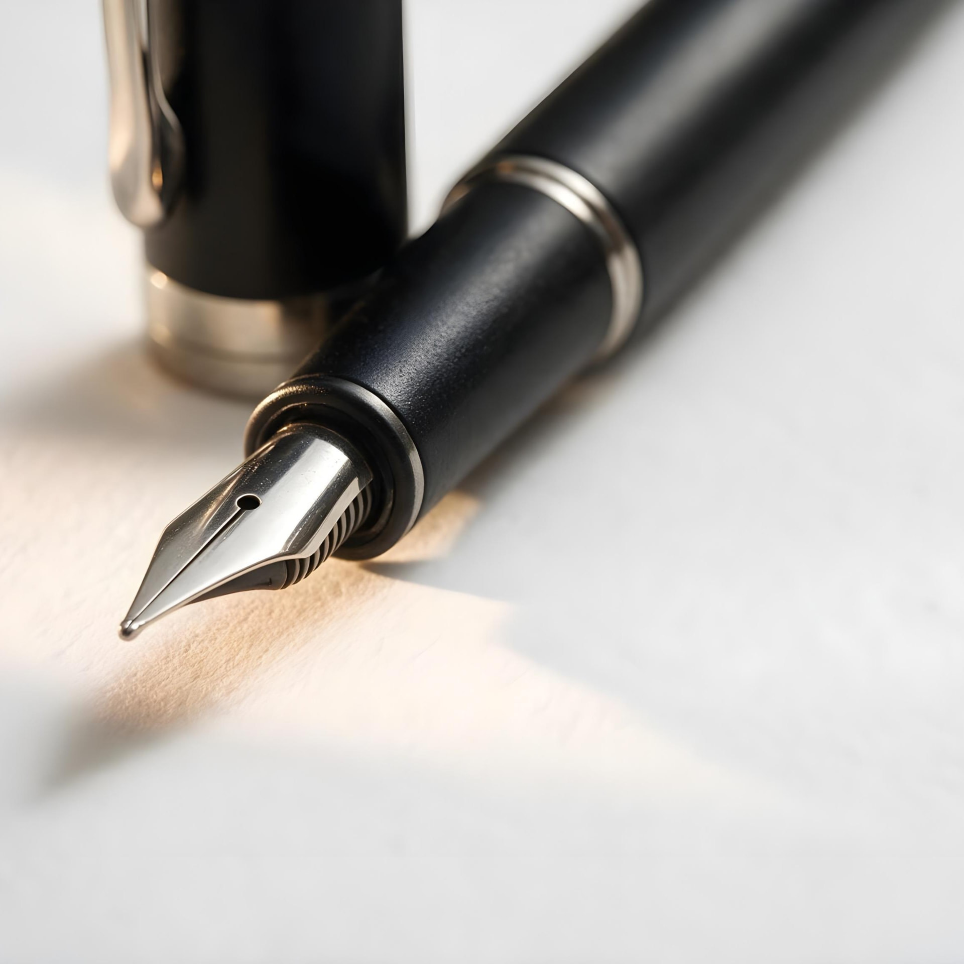Episode 13 thumbnail: a black fountain pen resting on a clean sheet of paper in soft light, ready to write a new page.
